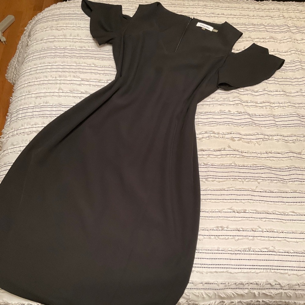 Black cold shoulder Calvin Klein dress